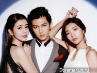 Aaron Yan, Li Yu Fen, Jasper Liu и Guo Xue Fu для S-POP January 2015