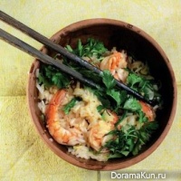 Sweet rice with garlic