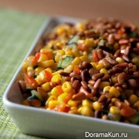 Warm salad of corn