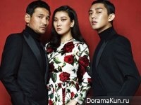 Hwang Jung Min, Yoo Ah In, Jang Yoon Joo для Harper's Bazaar August 2015